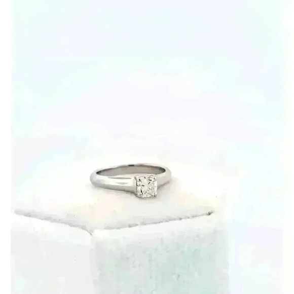 Tiffany & Co Platinum Lucida © .36ct Diamond Engagement Ring Discontinued Size 3 - Picture 2 of 15